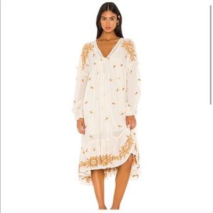 Free People Lavender Fields Trapeze Midi Dress M